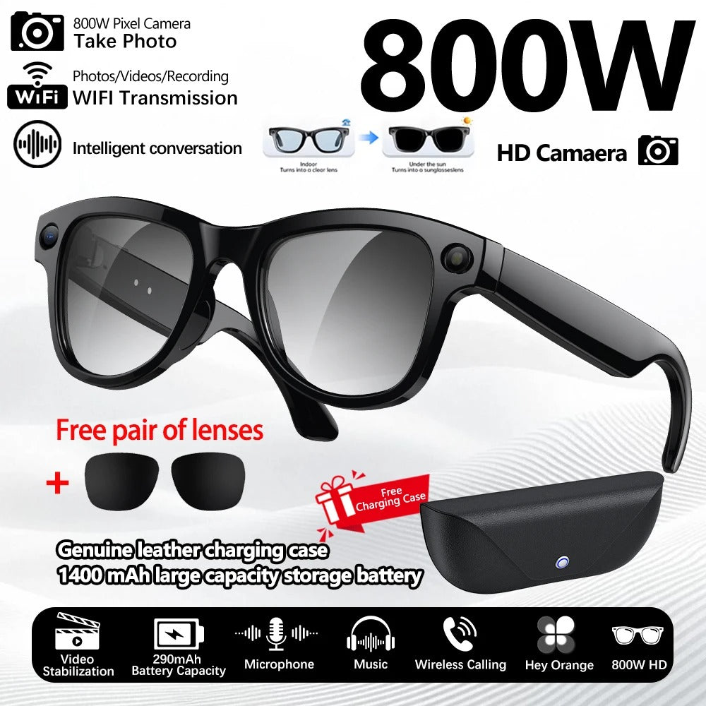 8MP 4K Camera Smart Glasses with AI Language Assistant & Call Real-time Translation